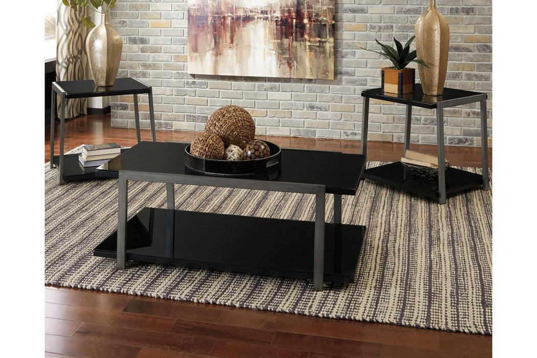 Rollynx Black Table (Set of 3) - Lara Furniture