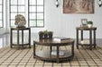 Roybeck Light Brown/Bronze Table (Set of 3) - Lara Furniture