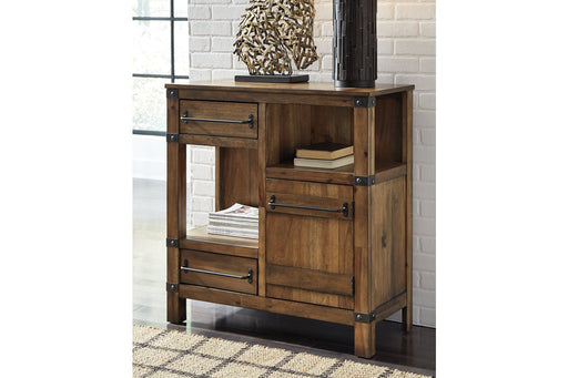 Roybeck Light Brown/Bronze Accent Cabinet - Lara Furniture
