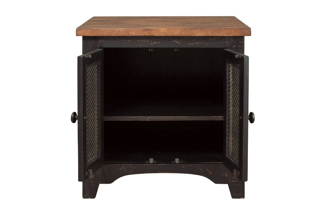 Valebeck Black/Brown End Table - Lara Furniture