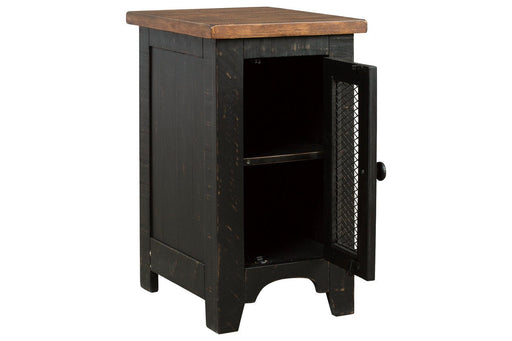 Valebeck Black/Brown Chairside End Table - Lara Furniture