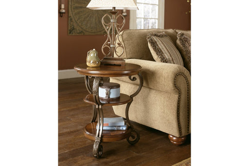 Nestor Medium Brown Chairside End Table - Lara Furniture