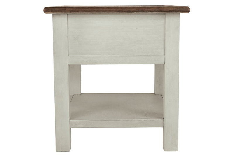 Bolanburg Two - tone Chairside End Table with USB Ports & Outlets - Lara FurnitureEnd Table Chair Side