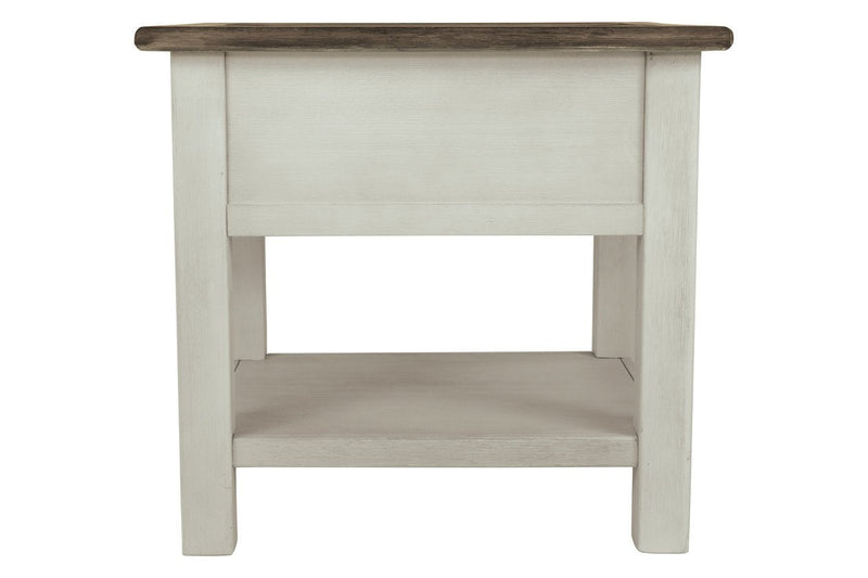 Bolanburg Two - tone Chairside End Table with USB Ports & Outlets - Lara FurnitureEnd Table Chair Side