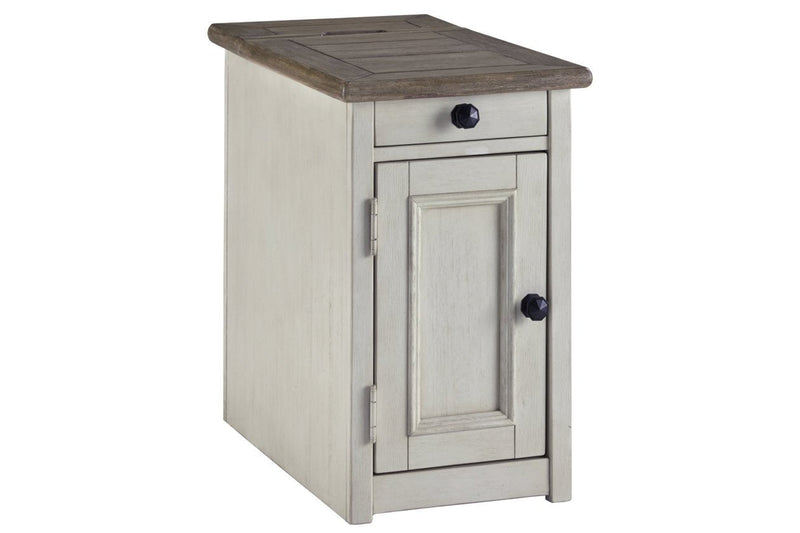 Bolanburg Two - tone Chairside End Table with USB Ports & Outlets - Lara FurnitureEnd Table Chair Side