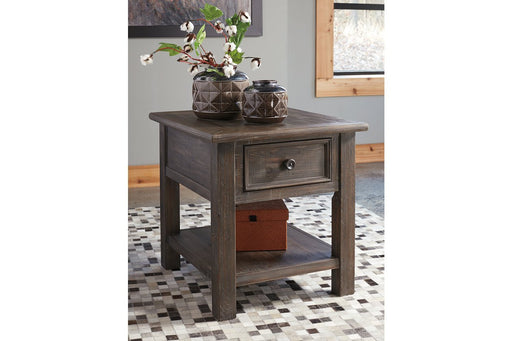 Wyndahl Rustic Brown End Table - Lara Furniture