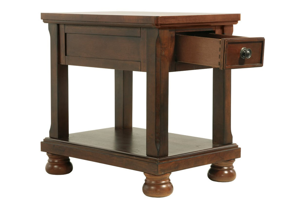 Porter Rustic Brown Chairside End Table - Lara Furniture