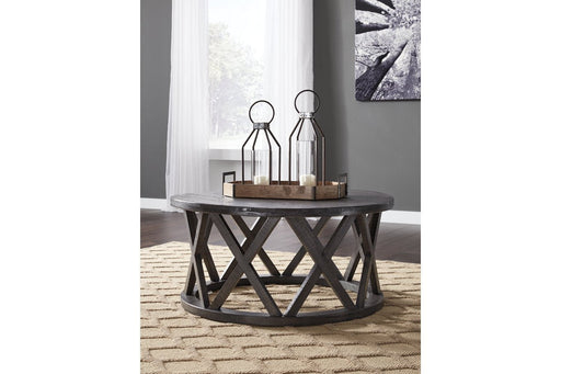 Sharzane Grayish Brown Coffee Table - Lara Furniture