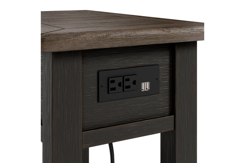 Tyler Creek Two - tone Chairside End Table - Lara FurnitureEnd Table Chair Side