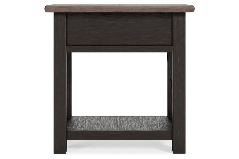 Tyler Creek Two - tone Chairside End Table - Lara FurnitureEnd Table Chair Side