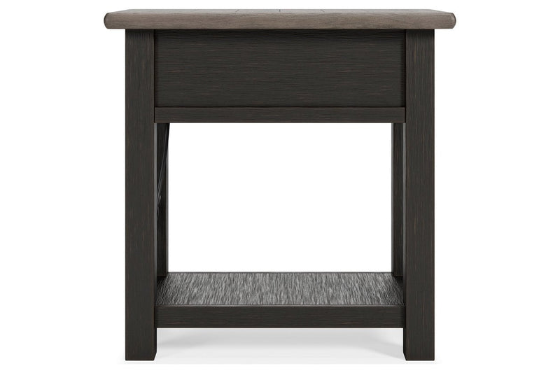 Tyler Creek Two - tone Chairside End Table - Lara FurnitureEnd Table Chair Side