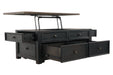 Tyler Creek Grayish Brown/Black Coffee Table with Lift Top - Lara Furniture