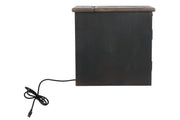 Tyler Creek Grayish Brown/Black Chairside End Table with USB Ports & Outlets - Lara FurnitureEnd Table Chair Side