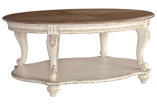 Realyn White/Brown Coffee Table - Lara Furniture
