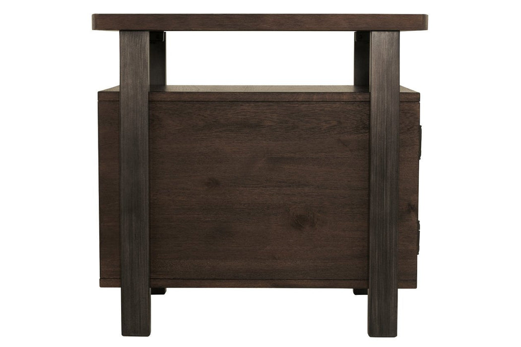 Vailbry Brown Chairside End Table - Lara Furniture