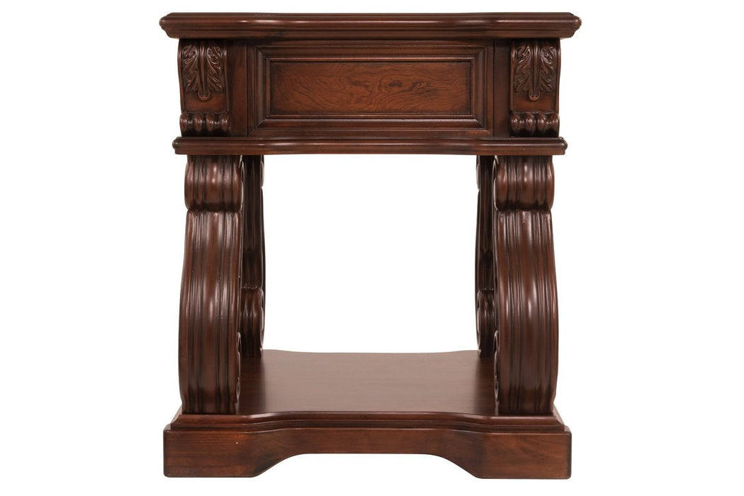 Alymere Rustic Brown End Table - Lara Furniture