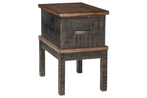 Stanah Two-tone Chairside End Table with USB Ports & Outlets - Lara Furniture