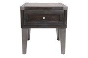 Todoe Dark Gray End Table with USB Ports & Outlets - Lara FurnitureEnd Table