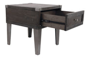 Todoe Dark Gray End Table with USB Ports & Outlets - Lara FurnitureEnd Table