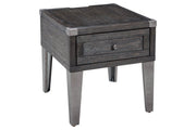 Todoe Dark Gray End Table with USB Ports & Outlets - Lara FurnitureEnd Table
