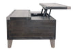 Todoe Dark Gray Coffee Table with Lift Top - Lara Furniture