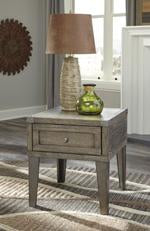 Chazney Rustic Brown End Table - Lara Furniture