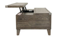 Chazney Rustic Brown Coffee Table with Lift Top - Lara Furniture