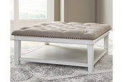 Kanwyn Whitewash Upholstered Ottoman Coffee Table - Lara FurnitureCoffee Table