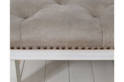 Kanwyn Whitewash Upholstered Ottoman Coffee Table - Lara FurnitureCoffee Table