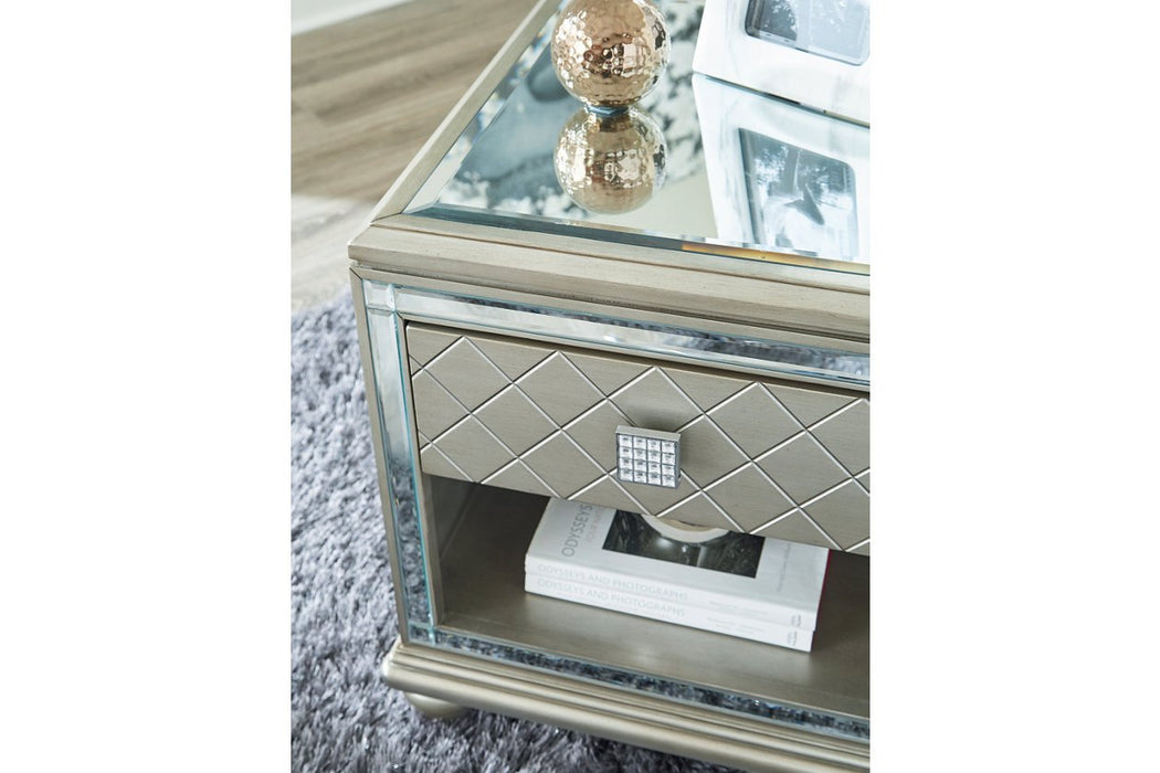 Chevanna Platinum End Table - Lara Furniture