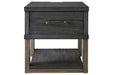 Forleeza Dark Gray End Table - Lara Furniture