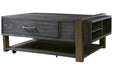 Forleeza Dark Gray Lift-Top Coffee Table - Lara Furniture