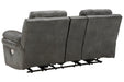 Edmar Charcoal Power Reclining Loveseat with Console - Lara Furniture