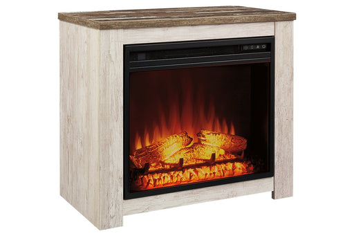 Willowton Whitewash Fireplace Mantel - Lara Furniture