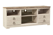 Willowton Whitewash 64" TV Stand - Lara FurnitureEntertainment Center