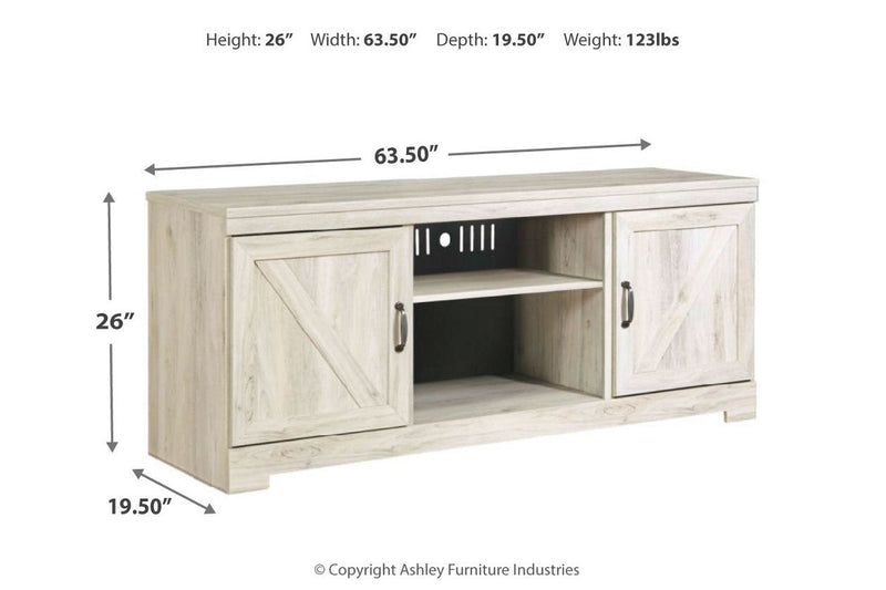 Bellaby Whitewash 63" TV Stand - Lara FurnitureEntertainment Center
