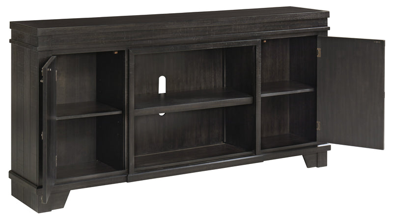 Noorbrook Black XL TV Stand w/Fireplace Option - Lara FurnitureTV Stand