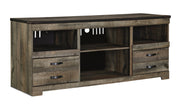 Trinell Brown Large TV Stand w/Fireplace Option - Lara FurnitureTV Stand