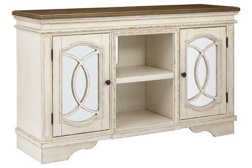 Realyn Chipped White 62" TV Stand - Lara Furniture