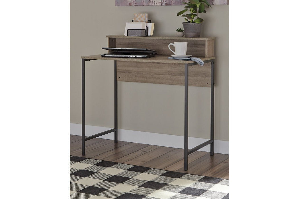 Titania Light Brown/Gunmetal Home Office Desk - Lara Furniture