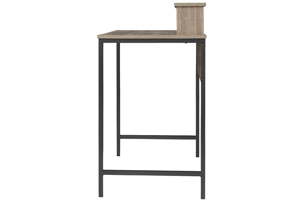 Titania Light Brown/Gunmetal Home Office Desk - Lara Furniture