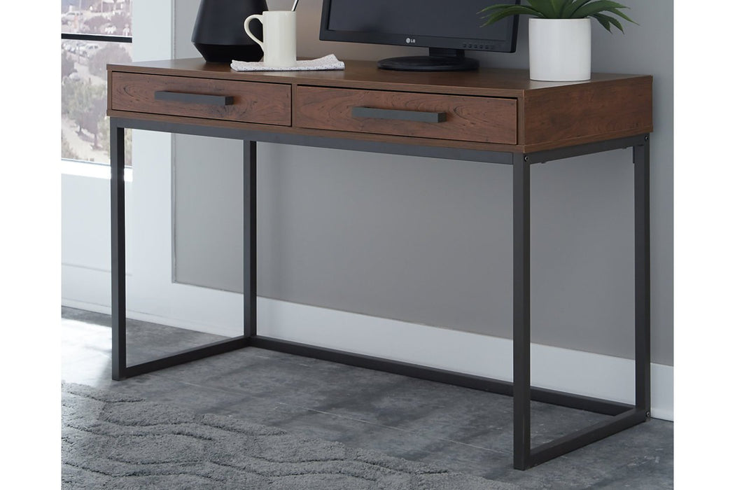 Horatio Warm Brown/Gunmetal Home Office Desk - Lara Furniture