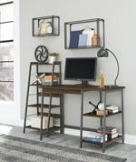 Soho Warm Brown/Gunmetal Home Office Desk with Shelf - Lara Furniture