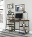 Soho Warm Brown/Gunmetal Home Office Desk with Shelf - Lara Furniture