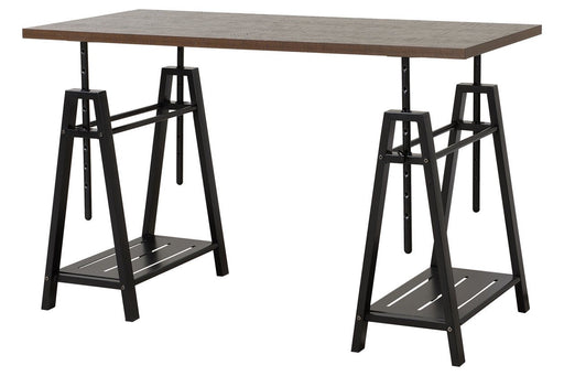 Irene Warm Brown/Black Adjustable Height Desk - Lara Furniture