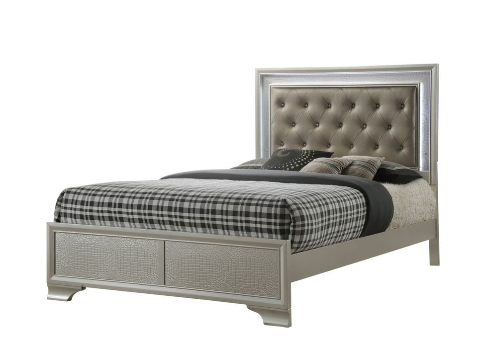 Lyssa Champagne LED Panel Bedroom Set - Lara Furniture