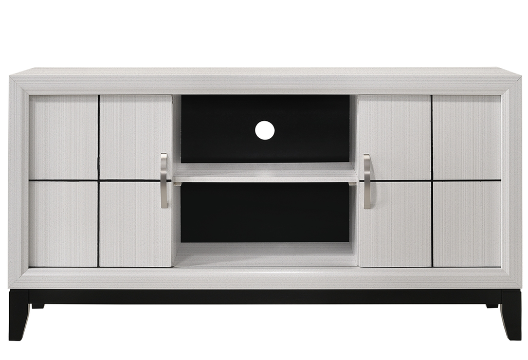 Akerson Chalk White 55" TV Stand - Lara Furniture