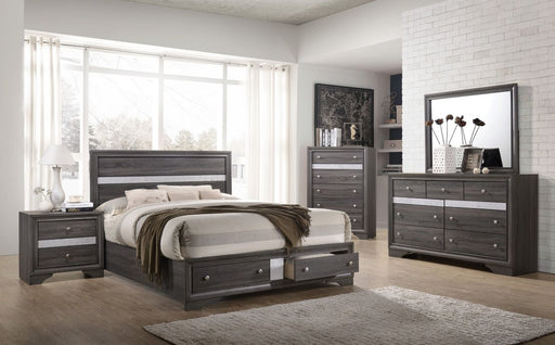 Regata Gray Storage Platform Bedroom Set - Lara Furniture