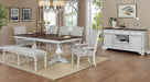 Bardot White/Brown Extendable Dining Set - Lara Furniture