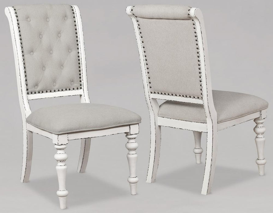 Bardot White/Brown Extendable Dining Set - Lara Furniture